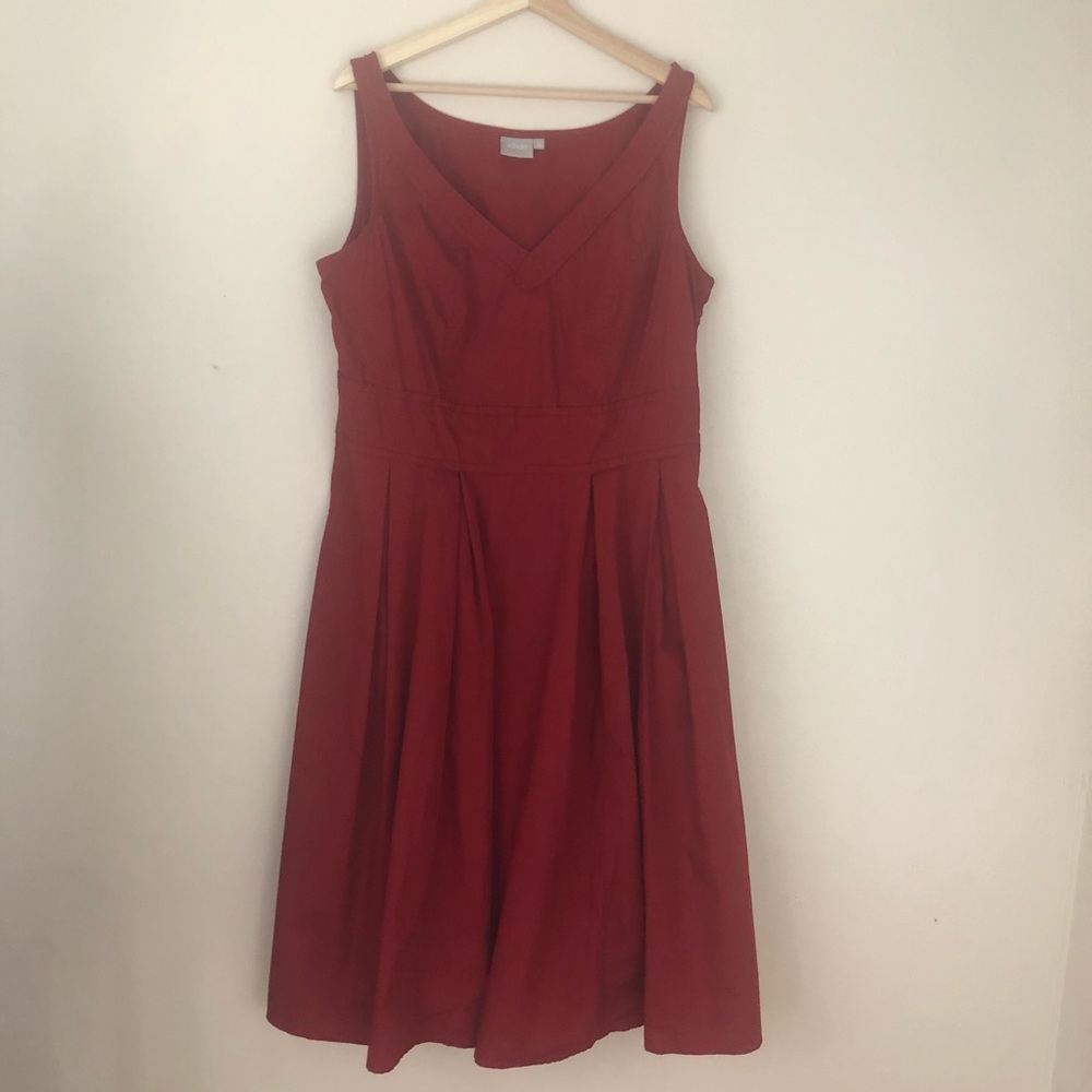Eshakti Dress Red Fit And Flare Dress 1x-18w.